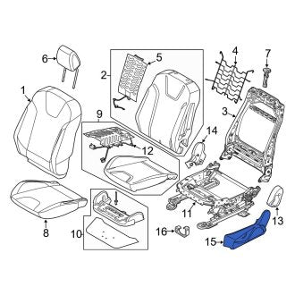 New OEM Front Right Outer Seat Trim Panel Fits, 2013-2018 Ford Focus - Part # F1EZ5862186EB
