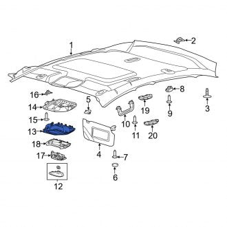 New OEM Overhead Console Fits, 2013-2014 Ford Focus - Part # DM5Z58519A70AA