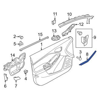New OEM Front Left Door Trim Molding Fits, 2016-2018 Ford Focus - Part # G1EZ5824141AA