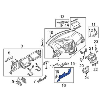 New OEM Instrument Panel Knee Bolster Fits, 2012-2013 Ford Focus - Part # CV6Z58043A88CB