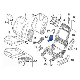 New OEM Front Right Outer Seat Hinge Cover Fits, 2013-2018 Ford Focus - Part # F1EZ5862186CB