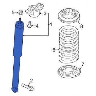 New OEM Rear Suspension Shock Absorber Fits, 2013 Ford Focus - Part # BV6Z18125E