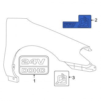 New OEM Front Left Fender Emblem Fits, 1996-2000 Ford Taurus - Part # F3DZ5420949A