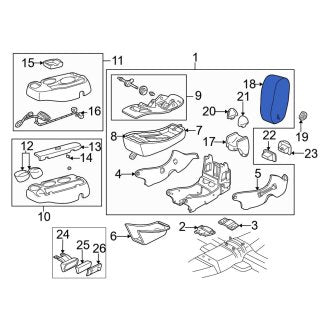 New OEM Front Console Armrest Fits, 2005-2007 Ford Taurus - Part # 3F4Z54644A22AAF