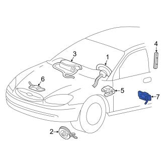 New OEM Air Bag Impact Sensor Fits, 2002 Ford Taurus - Part # 2F1Z14B345AA