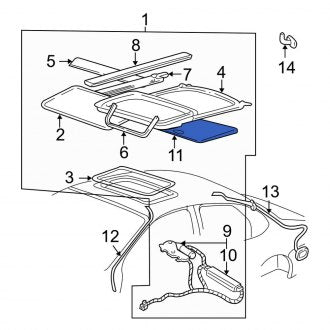 New OEM Sunroof Cover Fits, 2000-2007 Ford Taurus - Part # YF1Z54519A02AAA
