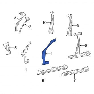 New OEM Right Outer Body A-Pillar Fits, 2000-2007 Ford Taurus - Part # YF1Z5402500AA