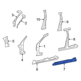 New OEM Left Rocker Panel Reinforcement Fits, 2000-2007 Ford Taurus - Part # F6DZ5420403AF
