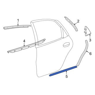 New OEM Rear Right Door Molding Fits, 2003-2007 Ford Taurus - Part # 2F4Z5425556CAPTM