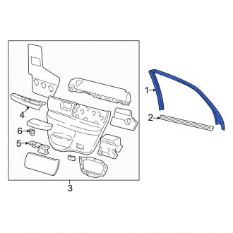 New OEM Rear Left Door Window Molding Fits, 2000-2007 Ford Taurus - Part # 4F1Z5425561AAA