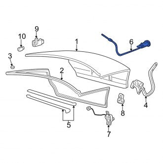 New OEM Rear Deck Lid Lock Fits, 2005-2007 Ford Five Hundred - Part # 5F1Z5443262CA