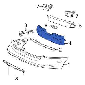 New OEM Rear Bumper Impact Absorber Fits, 2000-2005 Ford Taurus - Part # YF1Z17787BB