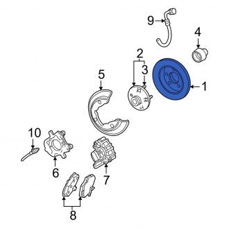 New OEM Rear Disc Brake Rotor Fits, 1995 Ford Contour - Part # YF1Z1V125DB