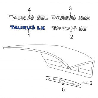 New OEM Rear Deck Lid Emblem Fits, 2000-2003 Ford Taurus - Part # YF1Z7442528AA