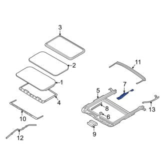 New OEM Right Sunroof Frame Bracket Fits, 2005-2007 Ford Five Hundred - Part # 5G1Z5451890AA