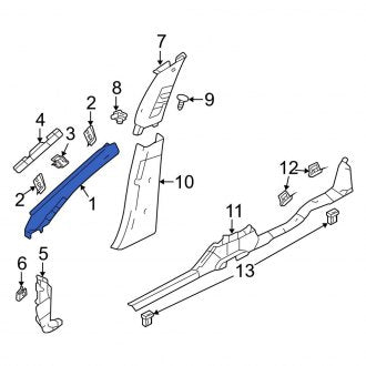 New OEM Right Body A-Pillar Trim Panel Fits, 2008-2009 Ford Taurus - Part # 8G1Z5403598AD