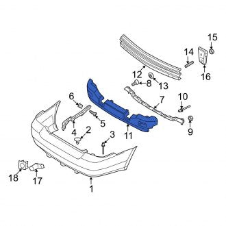 New OEM Rear Bumper Impact Absorber Fits, 2008-2009 Ford Taurus - Part # 8G1Z17787A