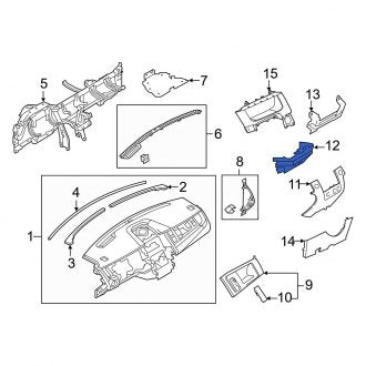 New OEM Upper Instrument Panel Trim Panel Fits, 2013-2019 Ford Taurus - Part # DG1Z54044G02A