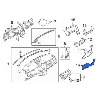 New OEM Instrument Panel Knee Bolster Fits, 2017-2019 Ford Taurus - Part # HG1Z5404459CA