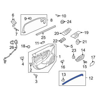 New OEM Rear Right Door Trim Molding Fits, 2010-2012 Ford Taurus - Part # AG1Z54275A36BB