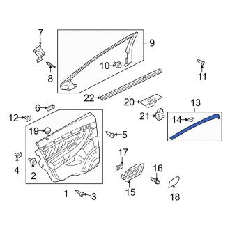 New OEM Rear Right Door Trim Molding Fits, 2010-2012 Ford Taurus - Part # AG1Z54275A36AA