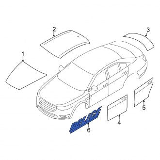New OEM Rear Right Door Decal Fits, 2013-2019 Ford Taurus - Part # DG1Z5420000C