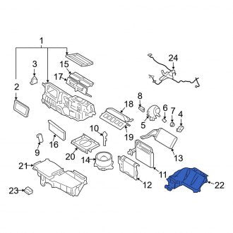 New OEM Lower HVAC Unit Case Cover Fits, 2006-2009 Ford Fusion - Part # 6E5Z18B300B