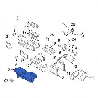 New OEM Lower HVAC Unit Case Fits, 2006-2009 Ford Fusion - Part # 6E5Z19930AA