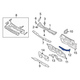 New OEM Cowl Panel Reinforcement Fits, 2006-2012 Ford Fusion - Part # 9E5Z5410414A