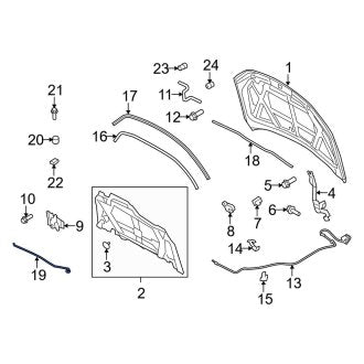 New OEM Front Hood & Trunk Prop Rod Fits, 2006-2012 Ford Fusion - Part # 6E5Z16826A