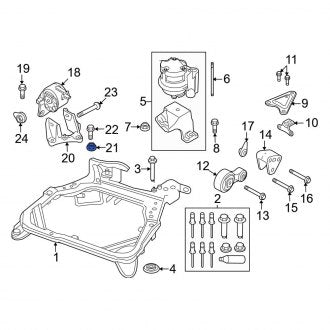 New OEM Upper Automatic Transmission Mount Nut Fits, 2010-2012 Ford Fusion - Part # W713263S900