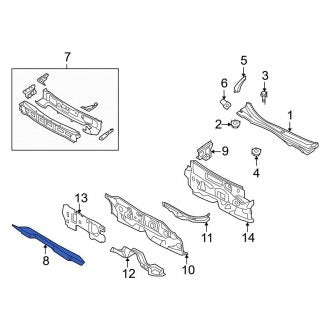 New OEM Cowl Panel Reinforcement Fits, 2010-2012 Ford Fusion - Part # 8H6Z5402000A