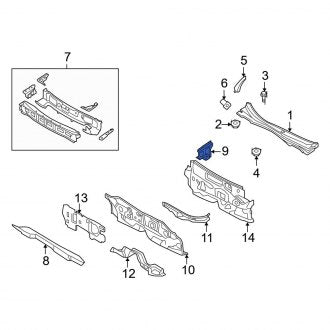 New OEM Right Cowl Side Panel Fits, 2006-2012 Ford Fusion - Part # 6E5Z54024A14A
