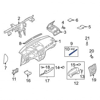 New OEM Right Instrument Panel Molding Fits, 2010-2012 Ford Fusion - Part # AE5Z5404338BC