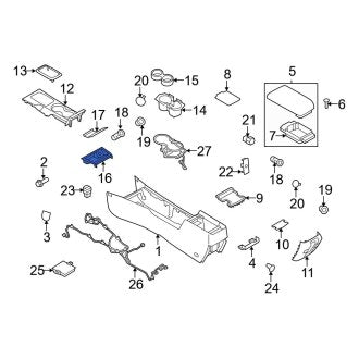 New OEM Console Tray Fits, 2010-2012 Ford Fusion - Part # 9N7Z5413530AC