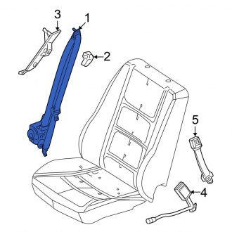 New OEM Rear Seat Belt Lap and Shoulder Belt Fits, 2006-2012 Ford Fusion - Part # 6E5Z54611B68AB