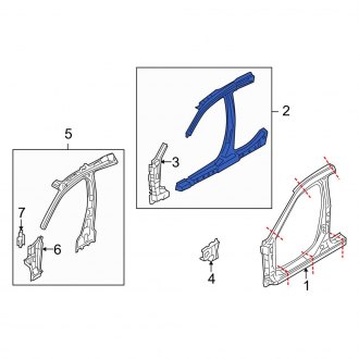 New OEM Right Body A-Pillar Reinforcement Fits, 2010-2012 Ford Fusion - Part # 9E5Z5402526A