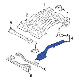 New OEM Rear Left Frame Side Member Assembly Fits, 2006-2012 Ford Fusion - Part # 6E5Z54101A15AA