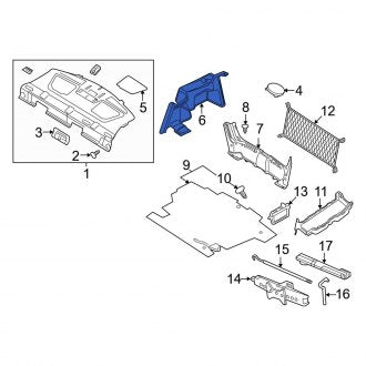 New OEM Rear Right Trunk Trim Panel Fits, 2010-2012 Ford Fusion - Part # AE5Z5445422BA