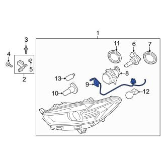 New OEM Front Headlight Wiring Harness Fits, 2015 Ford Fusion - Part # FG9Z14290DA