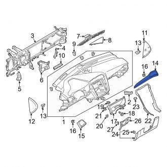 New OEM Right Instrument Panel Molding Fits, 2013 Ford Fusion - Part # DS7Z5404338AA