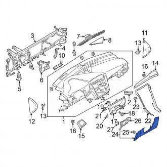 New OEM Instrument Panel Knee Bolster Fits, 2014-2016 Ford Fusion - Part # ES7Z5404459EB