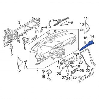 New OEM Right Instrument Panel Trim Panel Fits, 2019-2020 Ford Expedition - Part # HS7Z5404338HA