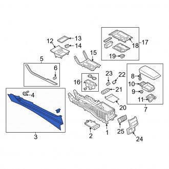 New OEM Right Console Panel Fits, 2019-2020 Ford Expedition - Part # HS7Z5404608AC
