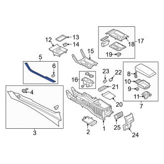 New OEM Right Console Trim Panel Fits, 2019-2020 Ford Expedition - Part # HS7Z54061A16B
