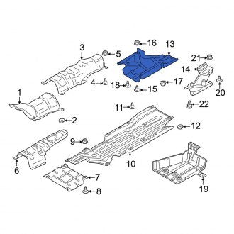 New OEM Center Floor Pan Heat Shield Fits, 2017-2019 Ford Fusion - Part # HP5Z5411434A