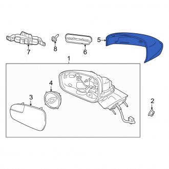 New OEM Front Left Door Mirror Cover Fits, 2019-2020 Ford Expedition - Part # KS7Z17D743AA