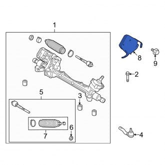 New OEM Steering Gear Dust Shield Fits, 2010 Ford Fusion - Part # AE5Z3K721B