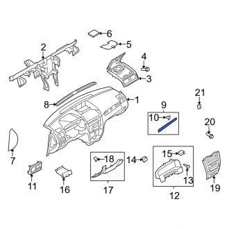 New OEM Right Instrument Panel Molding Fits, 2010-2012 Ford Fusion - Part # AE5Z5404338BD