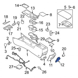 New OEM Rear Console Panel Fits, 2010-2012 Ford Fusion - Part # AE5Z54672A40AB